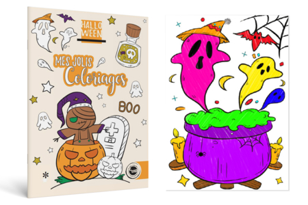 pequeño Cuaderno de colorear Halloween - Soportes de Halloween para decorar – 10doigts.fr