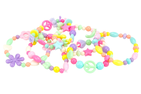 pulseras pequeñas de niños perlas pastel - Abalorios de Plástico – 10doigts.fr