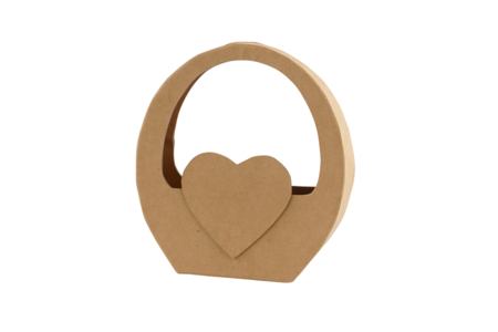 Small Brown Cardboard Heart-Shaped Basket - 5 - Cardboard Pots - 10doigts.com - Cardboard Pots – 10doigts.fr