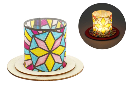 Portavelas de Navidad, efecto vitral - 6 portavelas - Portavelas de Navidad – 10doigts.fr