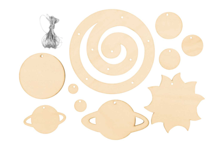 Wooden Solar System Mobile - 2 - Wooden Decorative Suspensions - 10doigts.com - Wooden Decorative Suspensions – 10doigts.fr