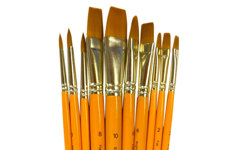 Synthetic Acrylic Paintbrushes - 10 Pieces - 1 - Synthetic bristles - 10doigts.com - Synthetic bristles – 10doigts.fr