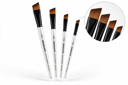 Daler-Rowney Angled Brushes - 4 pieces - Brushes and brushes for acrylic painting – 10doigts.fr