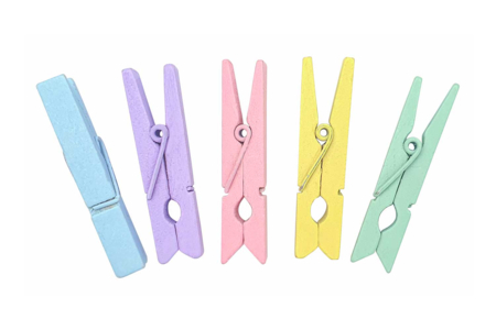 Pinzas colores pastel 4,5 cm x 50 pcs - Pinzas de madera – 10doigts.fr