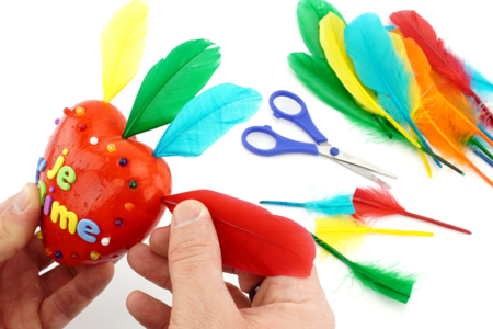 pico de pluma corazón mamá - Manualidades día de la madre – 10doigts.fr