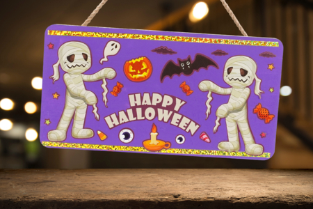 plaque de puerta halloween niños - Actividades manuales Halloween – 10doigts.fr