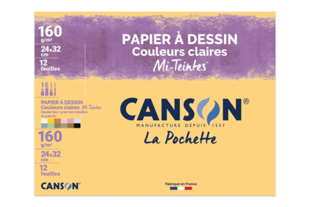 Carpeta Canson Mi-Teintes, colores claros - Papeles de colores – 10doigts.fr