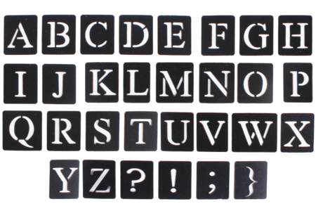 Removable Adhesive Stencils "Alphabet" - 0 - Alphabet Stencils - 10doigts.com - Alphabet Stencils – 10doigts.fr