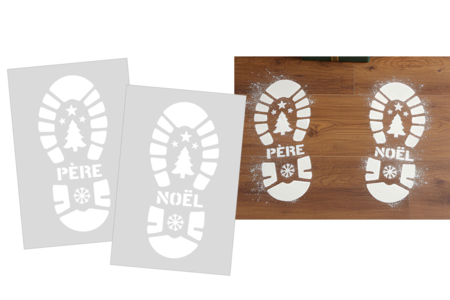 Santa Claus Footprint Stencils - 2 Pieces - 1 - Christmas Stencils and Stamps - 10doigts.com - Christmas Stencils and Stamps – 10doigts.fr