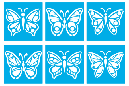 Butterfly Stencils - 6 Stencils - 1 - Animal Stencils - 10doigts.com - Animal Stencils – 10doigts.fr