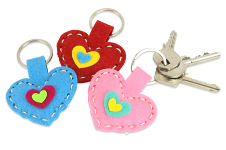 Felt Heart Keychain Kit - 6 Pieces - 3 - Sewing Kits - 10doigts.com - Sewing Kits – 10doigts.fr