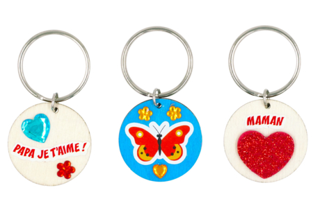 Wooden Jewelry and Keychain Pack - 30 Pieces - 2 - Keychains - 10doigts.com - Keychains – 10doigts.fr