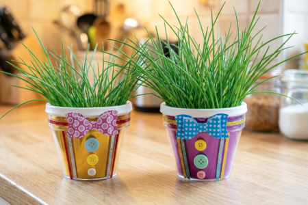 maceta cebollino regalo día del padre - Manualidades día del padre – 10doigts.fr