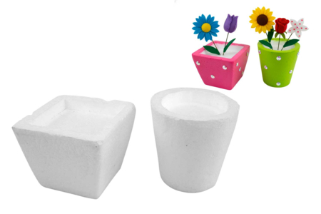 Polystyrene Flower Pots - 2 Pieces - 1 - Decorative Shapes - Polystyrene - 10doigts.com - Decorative Shapes - Polystyrene – 10doigts.fr