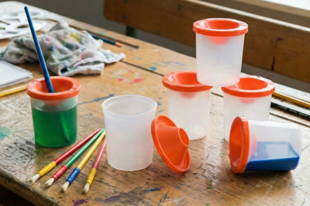 125 ml Spill-Proof Cups - 5 Pieces - 2 - Palettes and Storage - 10doigts.com - Palettes and Storage – 10doigts.fr