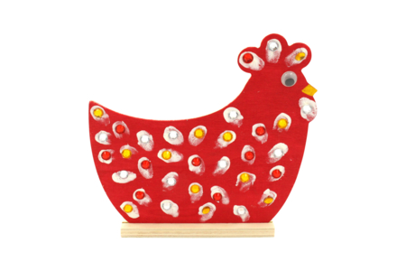 Wooden Chicken Silhouettes + Base - 6 Pieces - 3 - Easter Decor Supports - 10doigts.com - Easter Decor Supports – 10doigts.fr