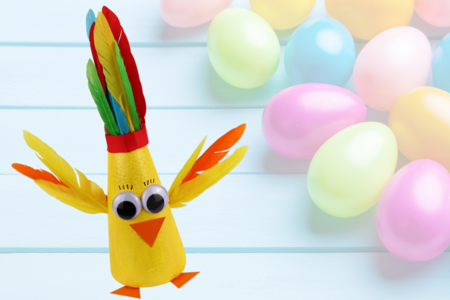 Pollito cono poliestireno Pascua - Actividades manuales DIY Pascua – 10doigts.fr
