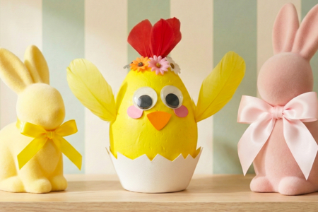 Poussin et sa couronne de fleurs - 1 - DIY Easter Crafts - 10doigts.com - DIY Easter Crafts – 10doigts.fr