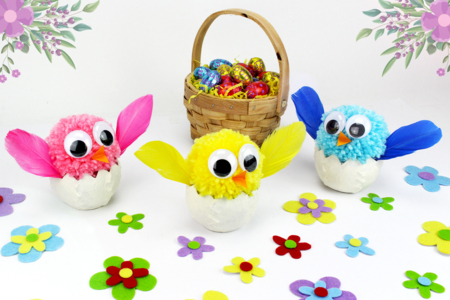 pichón pompón de lana Pascua - Actividades manuales DIY Pascua – 10doigts.fr