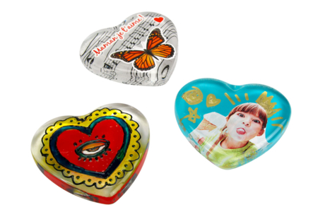 Glass Heart Paperweights - 10 Pieces - 2 - Glass Supports - 10doigts.com - Glass Supports – 10doigts.fr