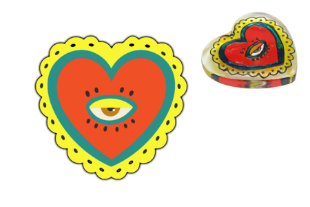 Glass Painting - Heart Paperweight - 2 - Mother's Day Crafts - 10doigts.com - Mother's Day Crafts – 10doigts.fr