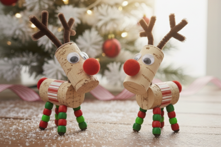 Rudolphs made from corks - 2 - Animal Crafts: Our Creative Ideas for Children - 10doigts.com - Animal Crafts: Our Creative Ideas for Children – 10doigts.fr