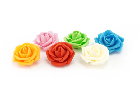 rosas de espuma de colores - Flores y hojas decorativas – 10doigts.fr