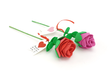 Rosas de goma para hacer - 4 rosas (roja y rosa) - Kits creativos para el Día de la Madre – 10doigts.fr