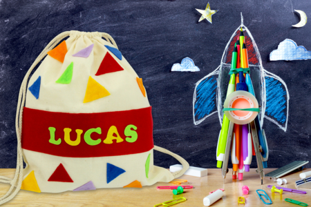 Mochila de nombre en fieltro - Hojas de fieltro – 10doigts.fr