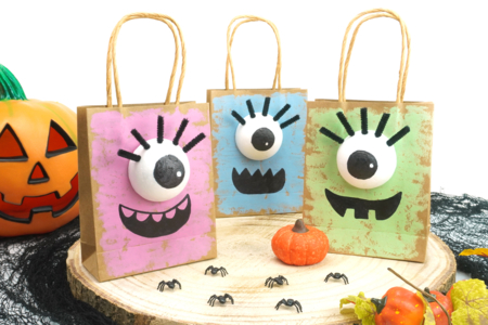 bolsa de dulces halloween monstruo - Actividades manuales Halloween – 10doigts.fr