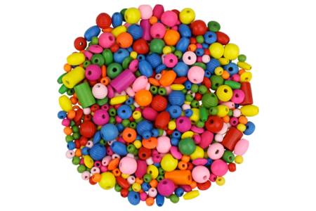 bolsa 180 pinzas de madera de colores - Abalorios Madera – 10doigts.fr