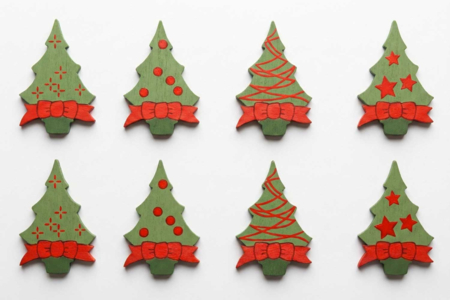 Decorated Wooden Christmas Trees - 8 Pieces - 3 - Painted Wooden Decor - 10doigts.com - Painted Wooden Decor – 10doigts.fr