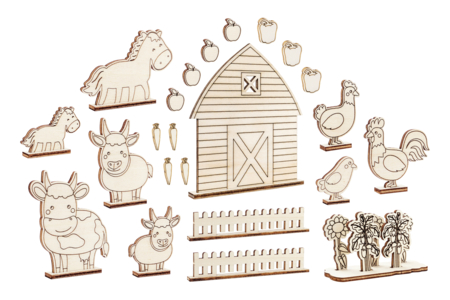 Wooden Scene to Assemble - The Farm - 1 - Wooden Games and Toys - 10doigts.com - Wooden Games and Toys – 10doigts.fr