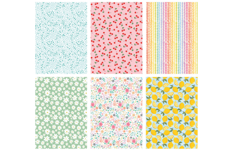 Set de 12 hojas de papel extra fino adhesivo a juegos de patrones - Pegamento adhesivo – 10doigts.fr