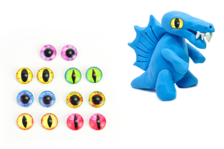Set de 14 ojos de animales en vidrio (7x2) - Ojos móviles – 10doigts.fr