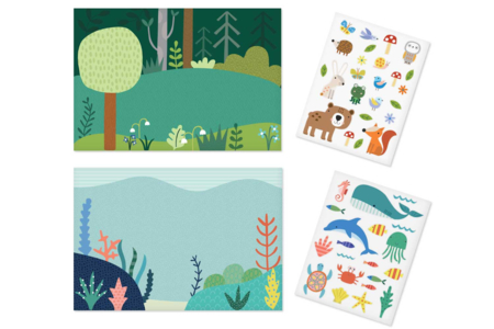 set de 2 decoraciones más decoraciones mar y bosque - Kits creativos gomets – 10doigts.fr