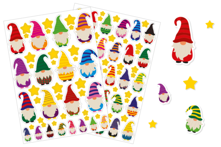 Juego de 2 planchas de gomets gnomos adorables - Gomets y pegatinas Navidad – 10doigts.fr