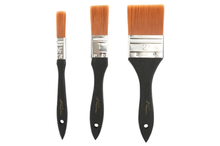 Synthetic Hair Flat Brushes - 3 Pieces - 1 - Synthetic bristles - 10doigts.com - Synthetic bristles – 10doigts.fr