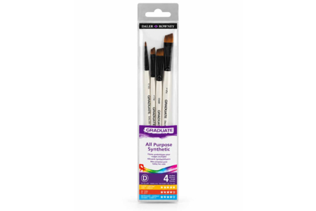 Set of 4 Daler-Rowney Graduate No.1 Brushes - Brushes and brushes for acrylic painting – 10doigts.fr