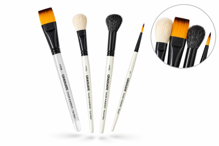 Juego de 4 pinceles Daler-Rowney Graduate n°5 para acuarela - Pinceles de acuarela – 10doigts.fr