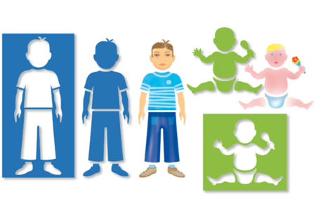 Set de 5 plantillas 10 DOIGTS Multi funciones 3 en 1 : SILUETAS - Plantillas Transporte y Oficios – 10doigts.fr