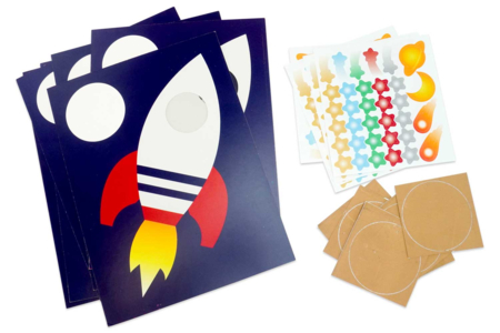 Set de 6 tarjetas marco cohete + mensaje oculto - Kits de tarjetas – 10doigts.fr