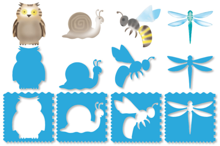 Juego de 8 plantillas 10 DOIGTS Multi funciones 3 en 1 : PRIMAVERA - Plantilla de animales – 10doigts.fr