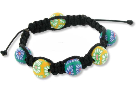 Shamballa Bracelet with Millefiori Polymer Clay Beads - 4 - Shamballa Jewelry - 10doigts.com - Shamballa Jewelry – 10doigts.fr