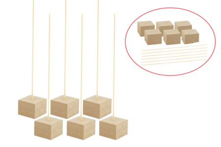 Wood Bases and Sticks - 6 Pieces - 1 - Display Stands - 10doigts.com - Display Stands – 10doigts.fr