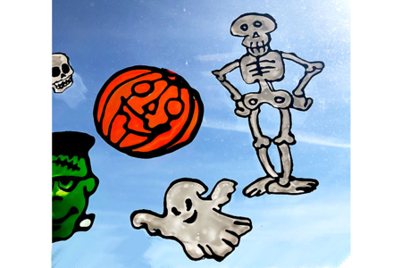 esqueleto pintura ventanas - Pintura vidrio y loza – 10doigts.fr