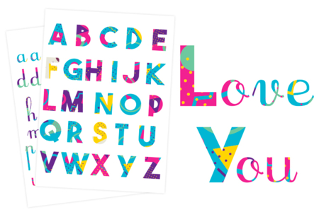Colored Alphabet Stickers - 73 pcs - 1 - Alphabet Stickers, Messages - 10doigts.com - Alphabet Stickers, Messages – 10doigts.fr