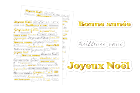 Metallic Stickers "Best Wishes" - 98 pcs - 1 - Christmas Stickers and Labels - 10doigts.com - Christmas Stickers and Labels – 10doigts.fr