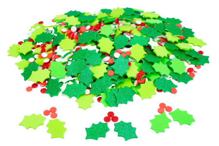 Foam Stickers Holly Leaves - 400 pcs - 1 - Foam Stickers - 10doigts.com - Foam Stickers – 10doigts.fr