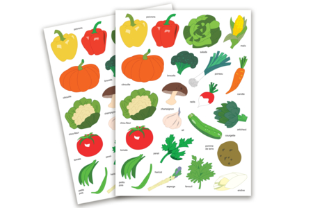 Vegetable Stickers - 42 pcs - 3 - Flower, Fruit, and Vegetable Stickers - 10doigts.com - Flower, Fruit, and Vegetable Stickers – 10doigts.fr